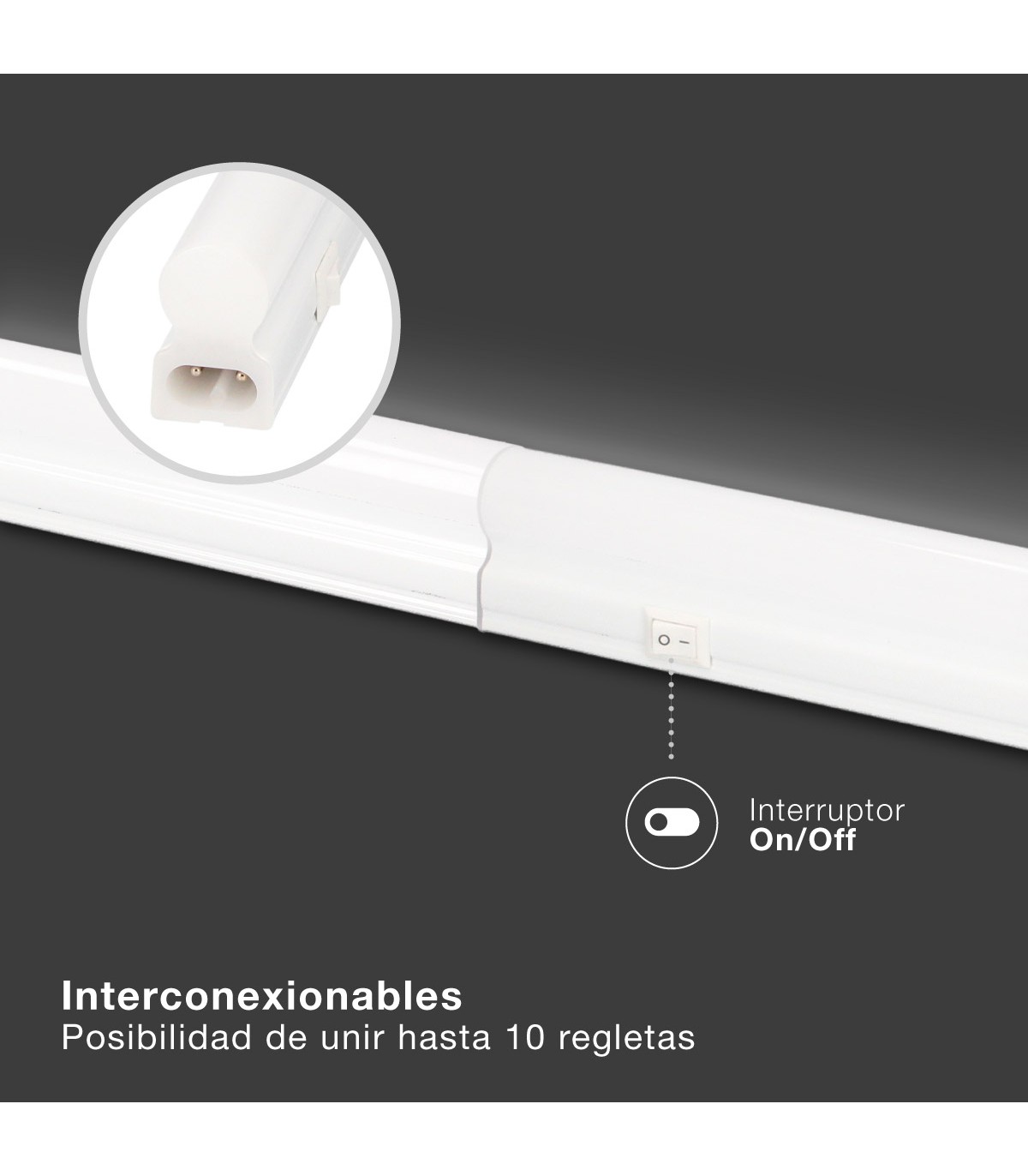 Regleta T5 Con Interruptor 8W 830Lm 570mm IP20