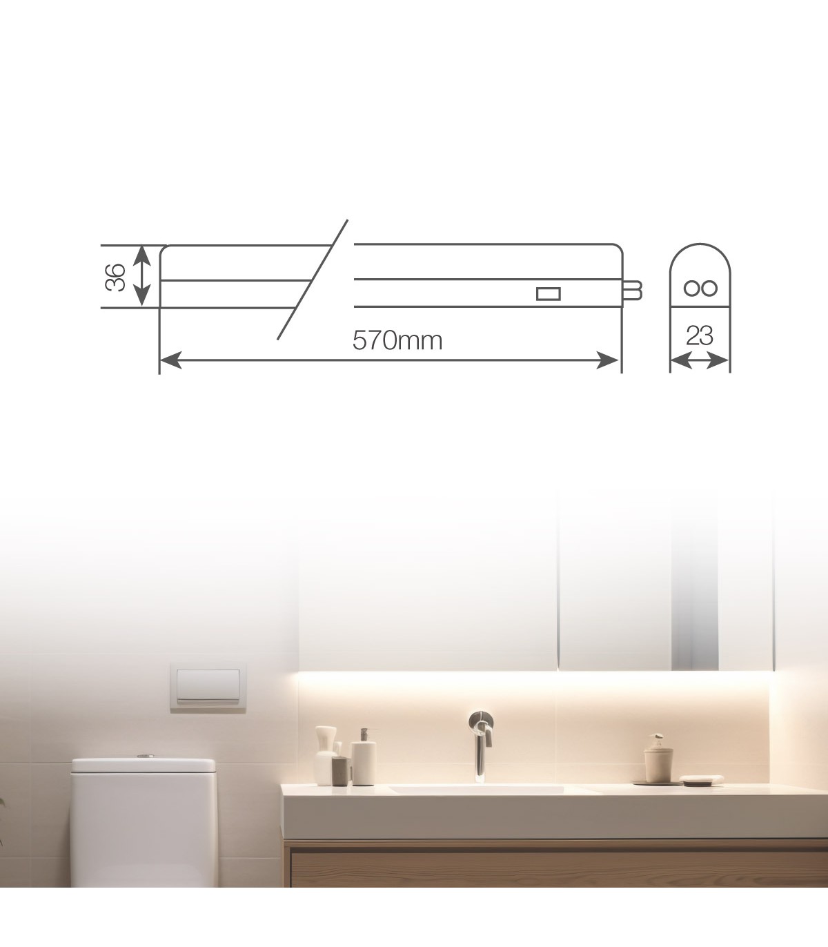 Regleta T5 Con Interruptor 8W 830Lm 570mm IP20