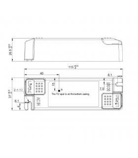 Driver LIFUD 24W OUT 33-40VDC 600mA Free Flicker