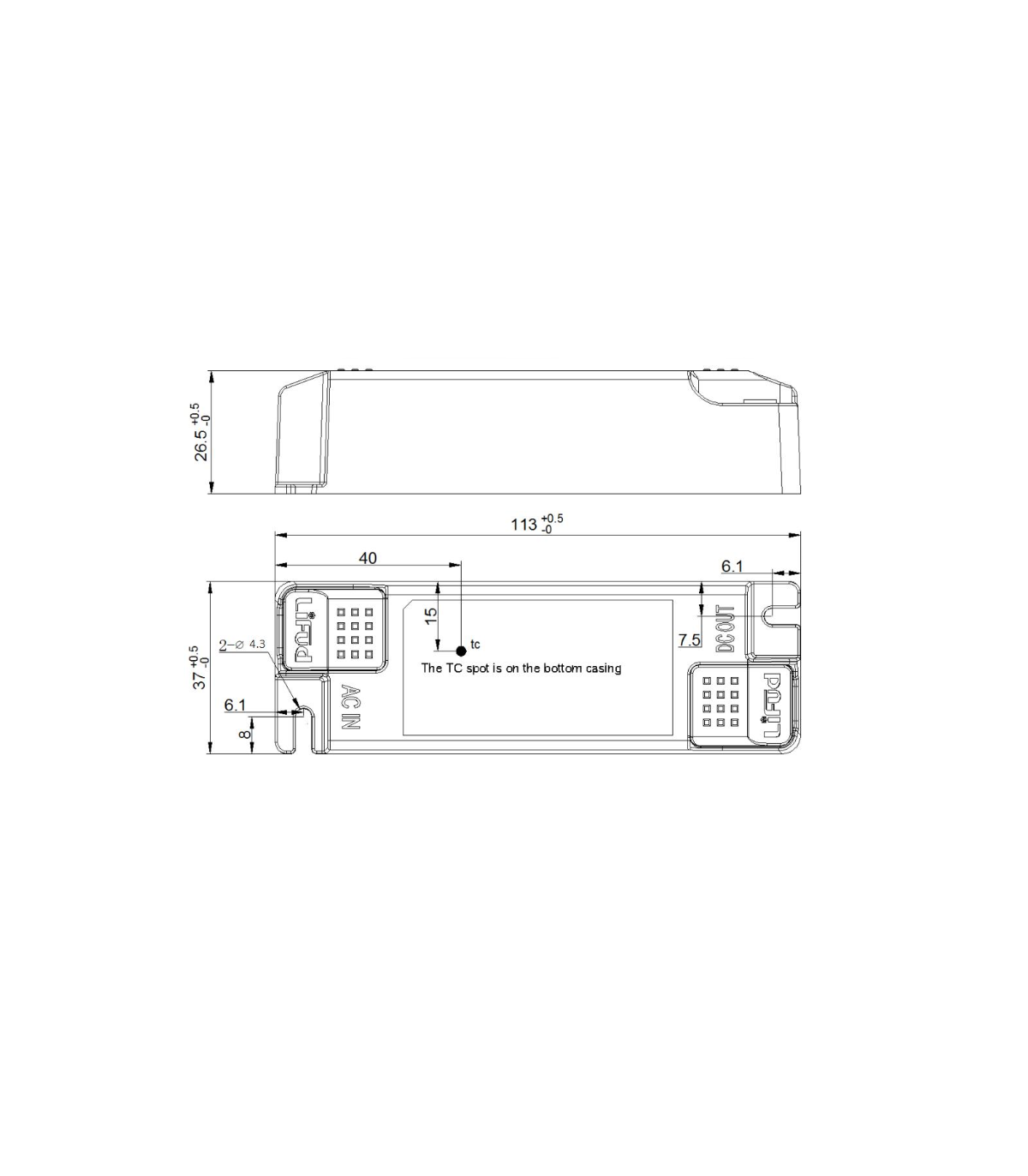 Driver LIFUD 24W OUT 33-40VDC 600mA Free Flicker