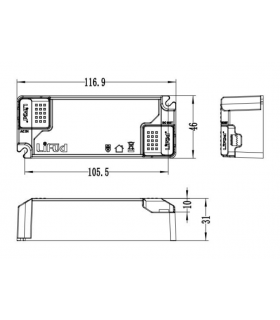 Driver LIFUD 28W Salida 25-40VDC 700mA Regulable Triac