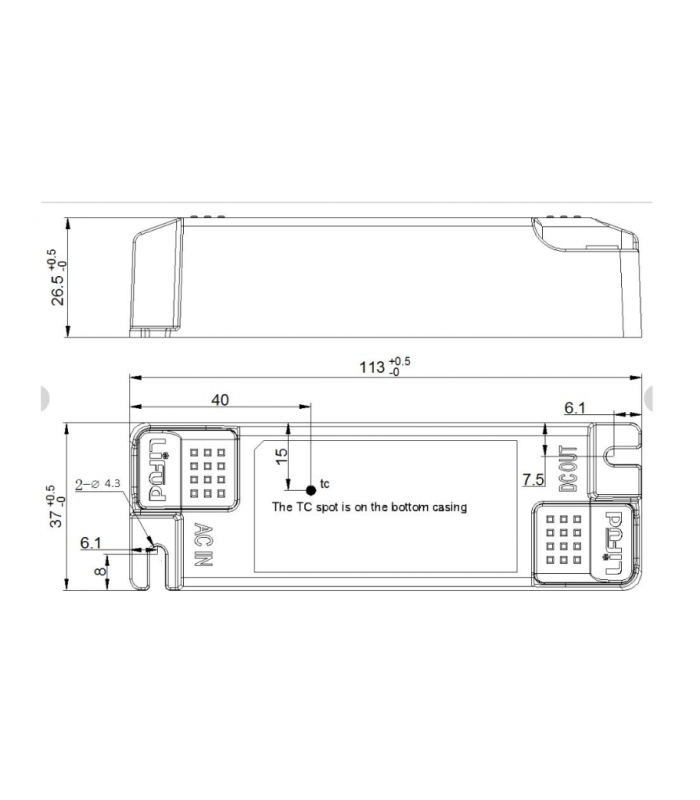 Driver LIFUD 31W OUT 25-42VDC 750mA Free Flicker