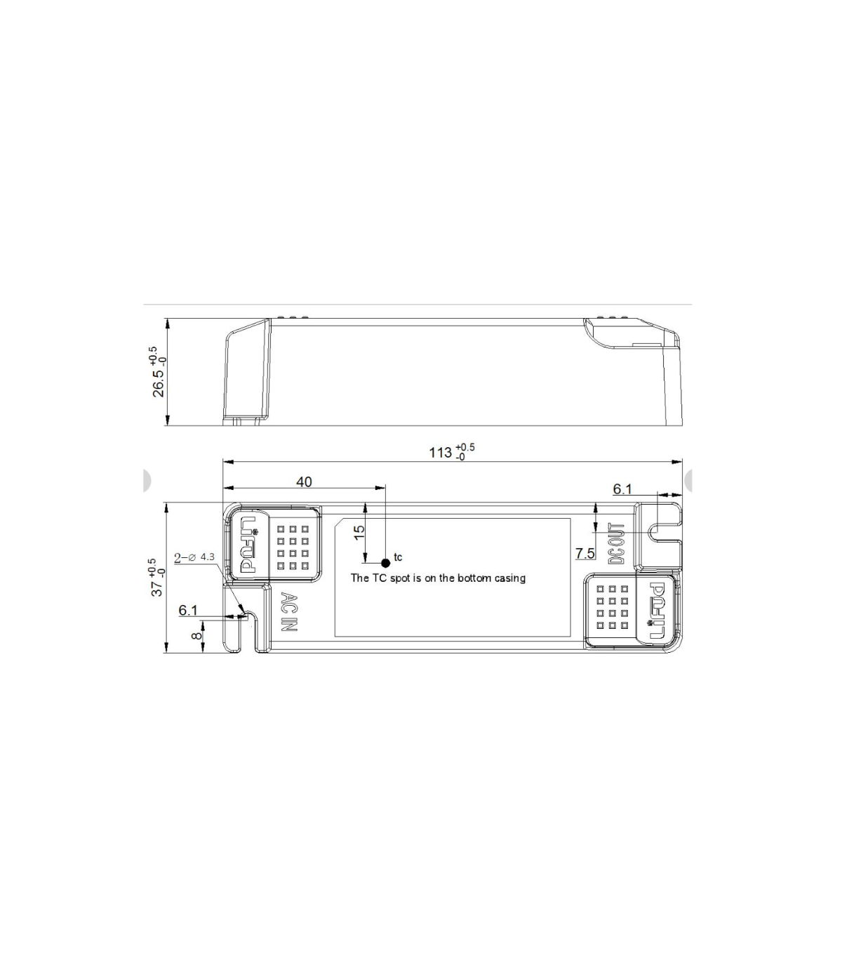 Driver LIFUD 31W OUT 25-42VDC 750mA Free Flicker