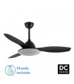 Ventilador de Techo YAEL DC Negro 72W 7200Lm 3 Aspas Negro CCT