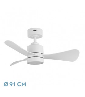 Ventilador de Techo ZEPELIN DC Blanco 18W 1900Lm 3 Aspas Blanco CCT