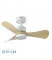 Ventilador de Techo ZEPELIN DC Blanco 18W 1900Lm 3 Aspas Haya CCT