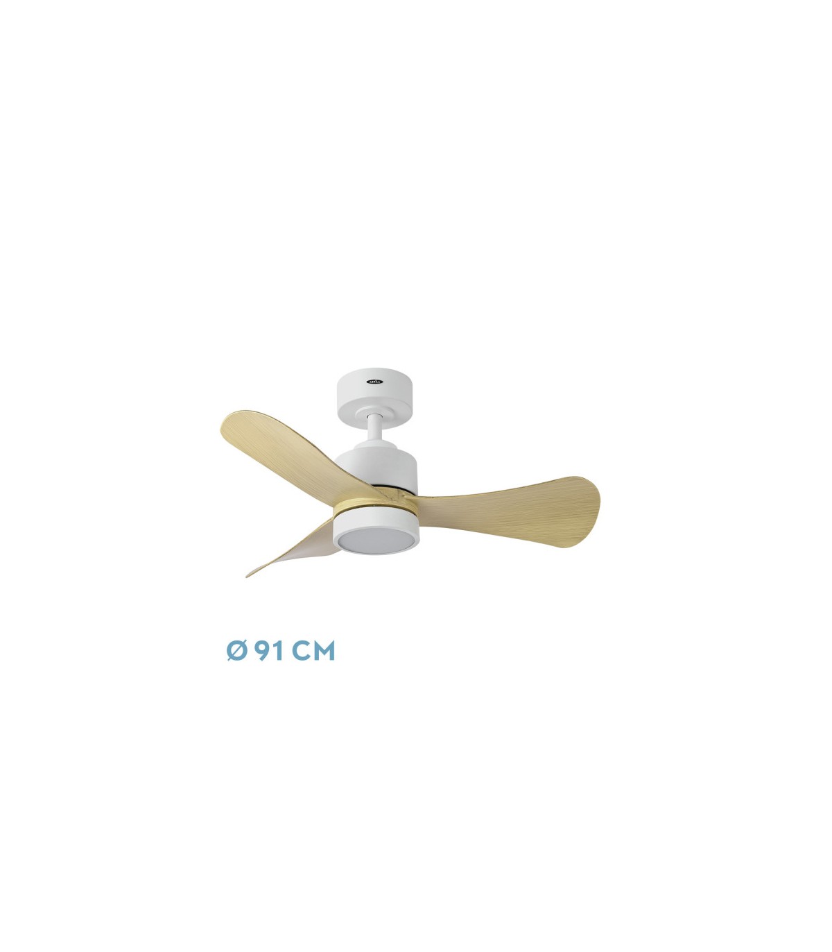Ventilador de Techo ZEPELIN DC Blanco 18W 1900Lm 3 Aspas Haya CCT