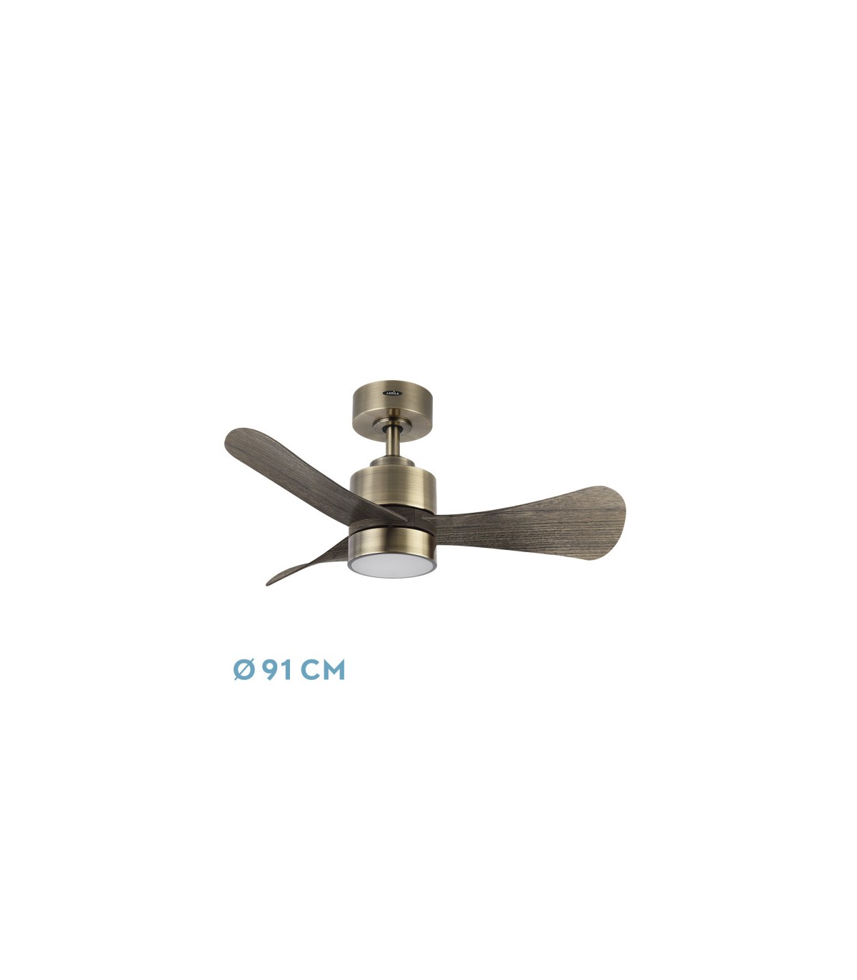 Ventilador de Techo ZEPELIN DC Cuero 18W 1900Lm 3 Aspas Roble CCT