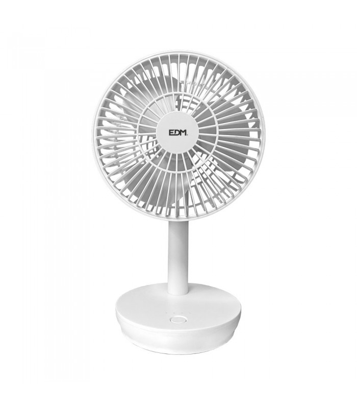 Ventilador Sobremesa Recargable 5W Ø17cm Blanco
