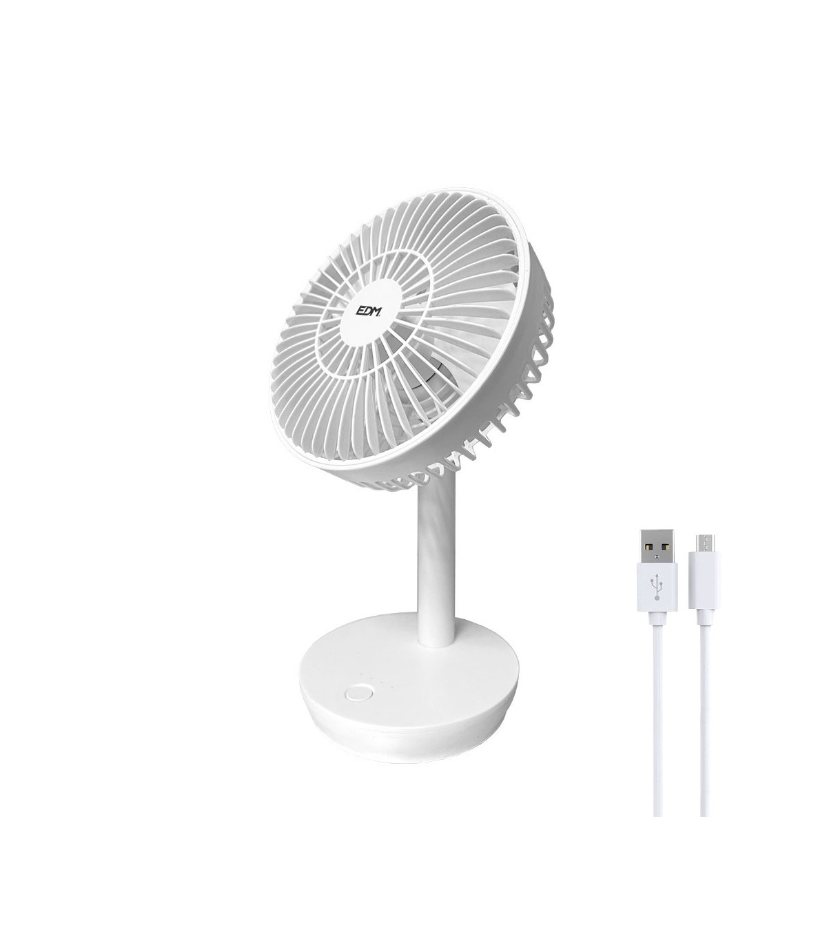 Ventilador Sobremesa Recargable 5W Ø17cm Blanco