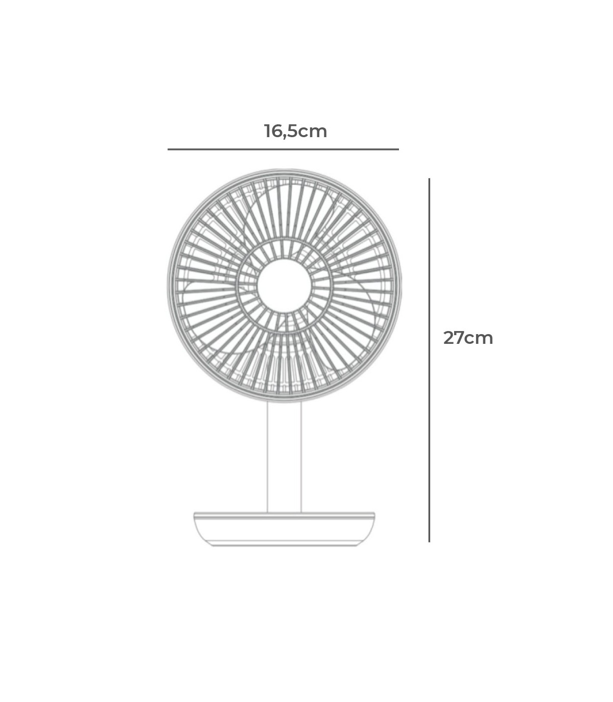Ventilador Sobremesa Recargable 5W Ø17cm Blanco