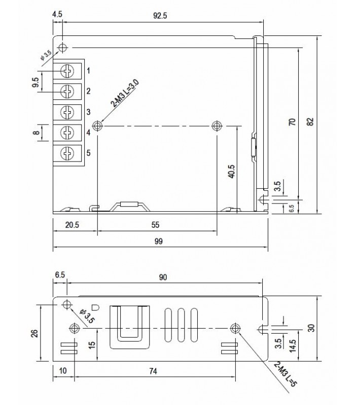 Fuente alimentación Mean Well 35W 24Vdc 1.5A IP20 LRS-35-24
