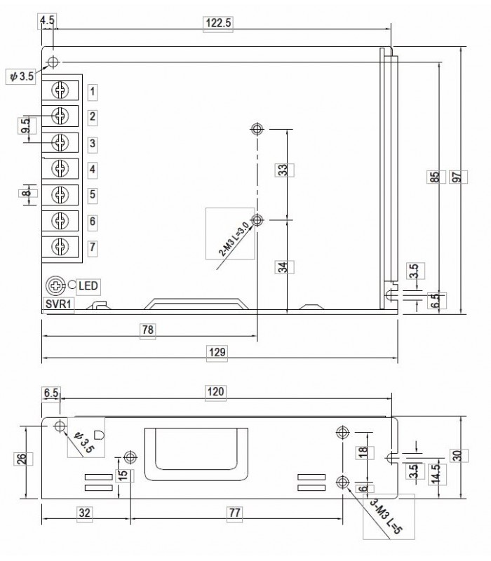 Fuente alimentación Mean Well 100W 24Vdc 4.5A IP20 LRS-100-24