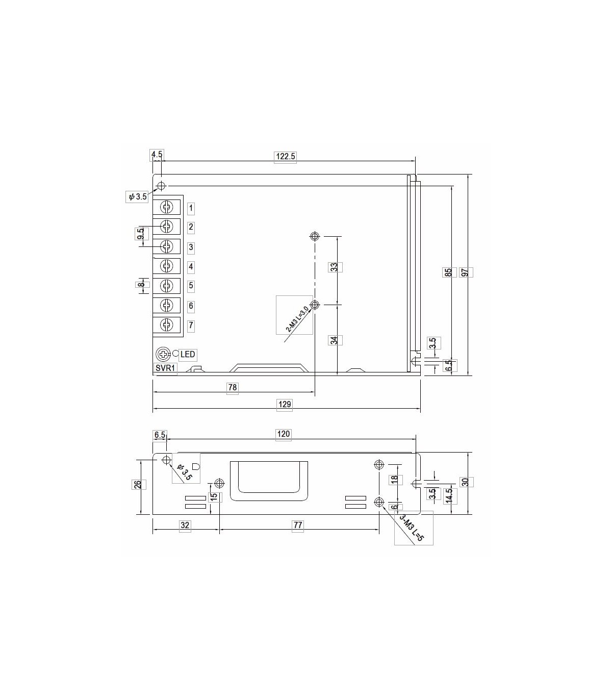 Fuente alimentación Mean Well 100W 24Vdc 4.5A IP20 LRS-100-24