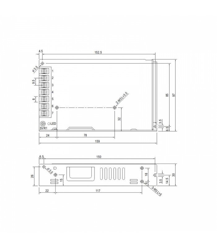 Fuente alimentación Mean Well 150W 12Vdc 12.5A IP20 LRS-150-12