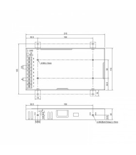 Fuente alimentación Mean Well 200W 12Vdc 17A IP20 LRS-200-12