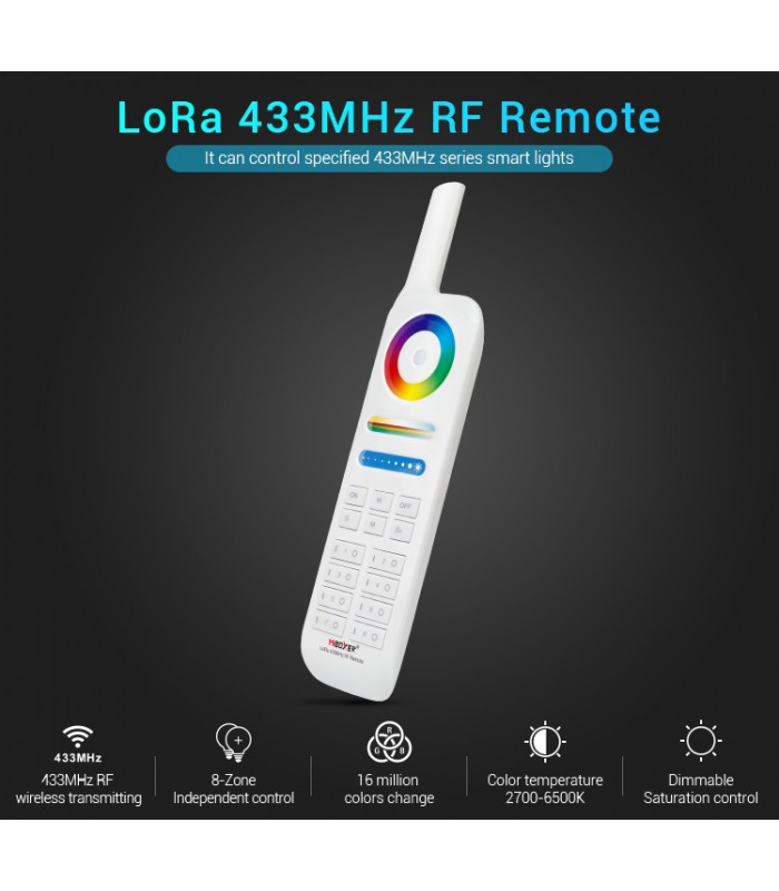Mando RF LORA 433MHz para focos de piscina y bombilla par56 RGBW