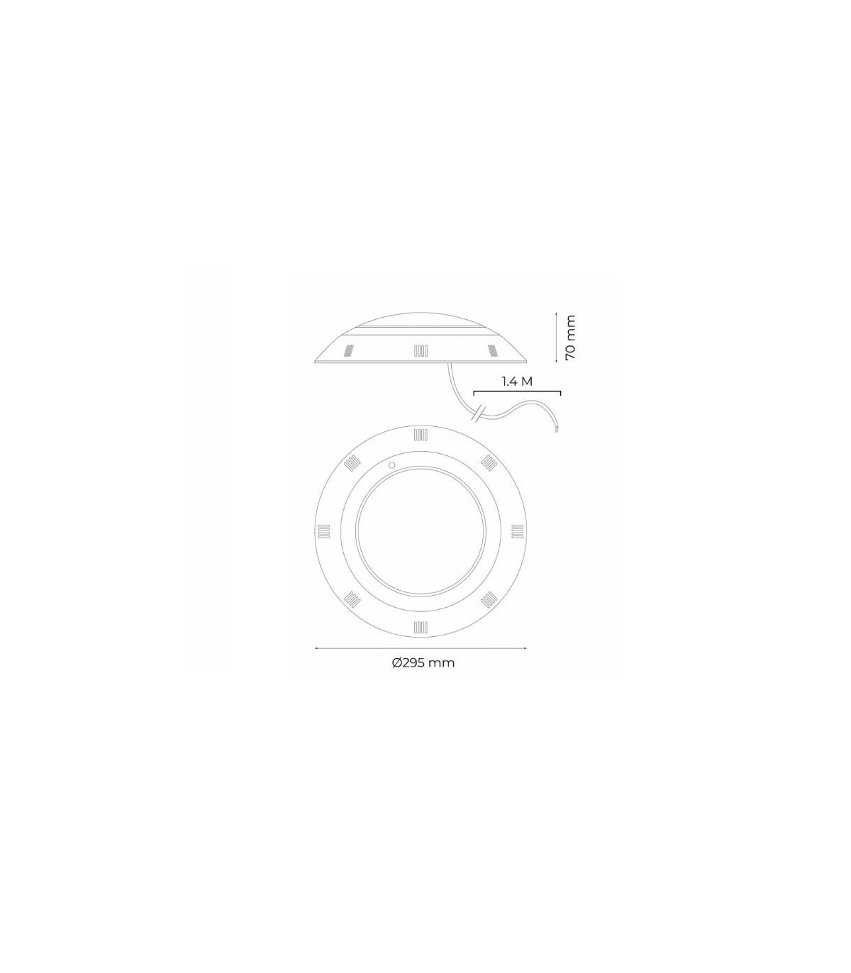 Foco Piscina Superficie 12VDC 36W 3500Lm IP68 RGBW