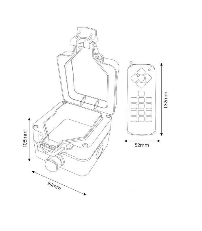 Caja de control + Mando RGB+RGBW de dos cables para focos y bombillas de piscina