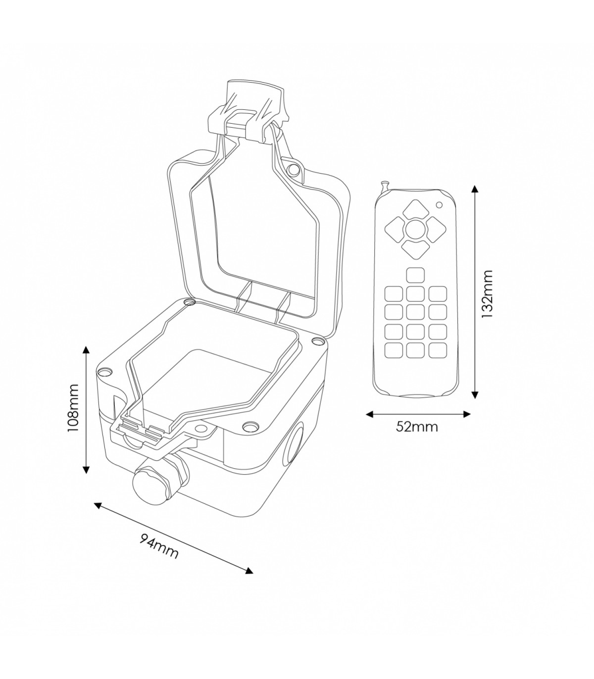 Caja de control + Mando RGB+RGBW de dos cables para focos y bombillas de piscina