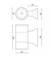 Aplique LED de pared 2x3W 540Lm 36º IP54 3000K Black Tube