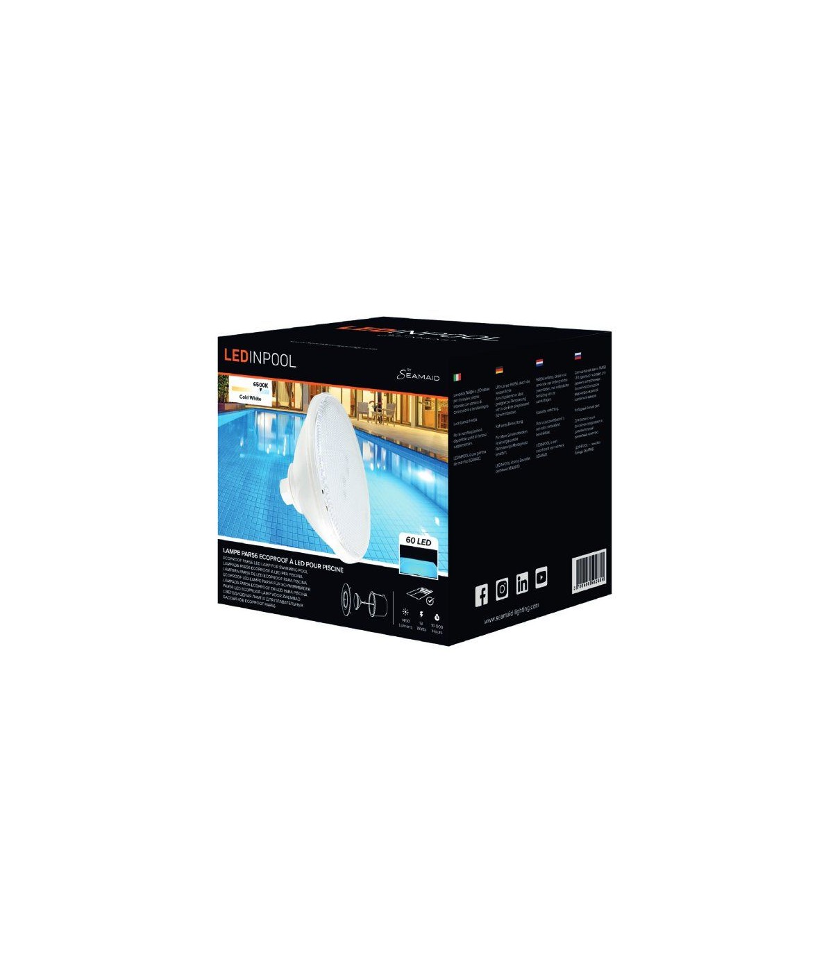 Lámpara PAR56 60Led 12V AC/DC 13.5W 1450Lm IP68