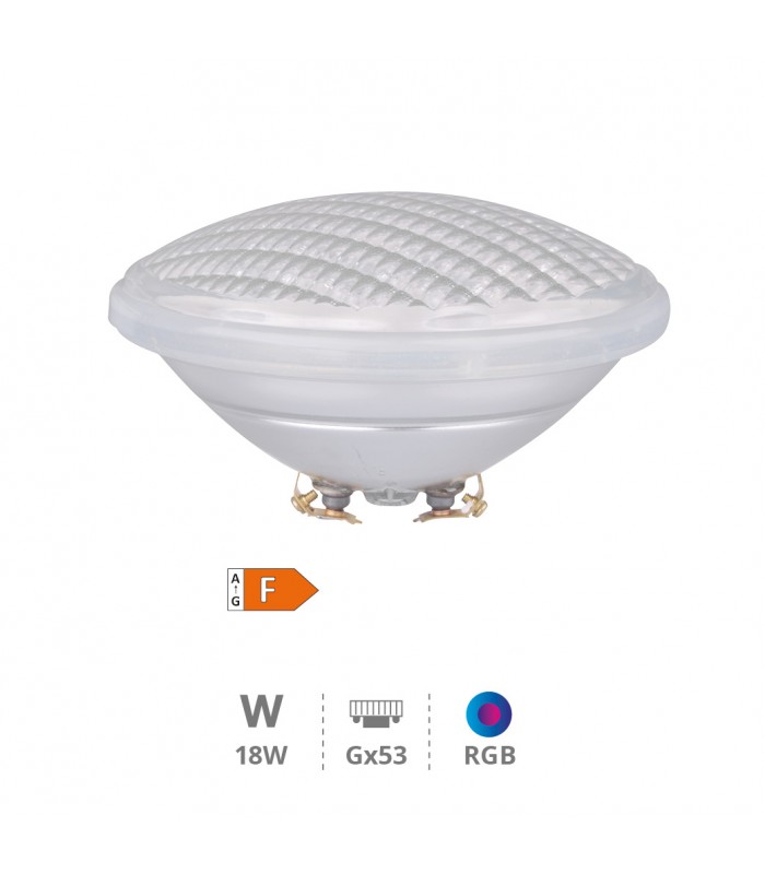 Bombilla PAR56 12V AC/DC 18W 1800Lm IP68 RGB