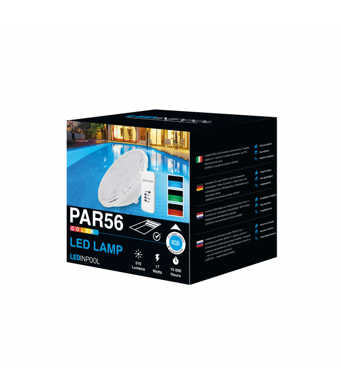 Lámpara PAR56 90Led 12V AC/DC 16W 600Lm IP68 RGB