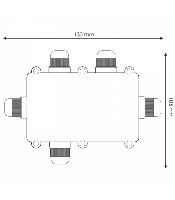 Caja Estanca Cinco Conectores IP68 LEDME