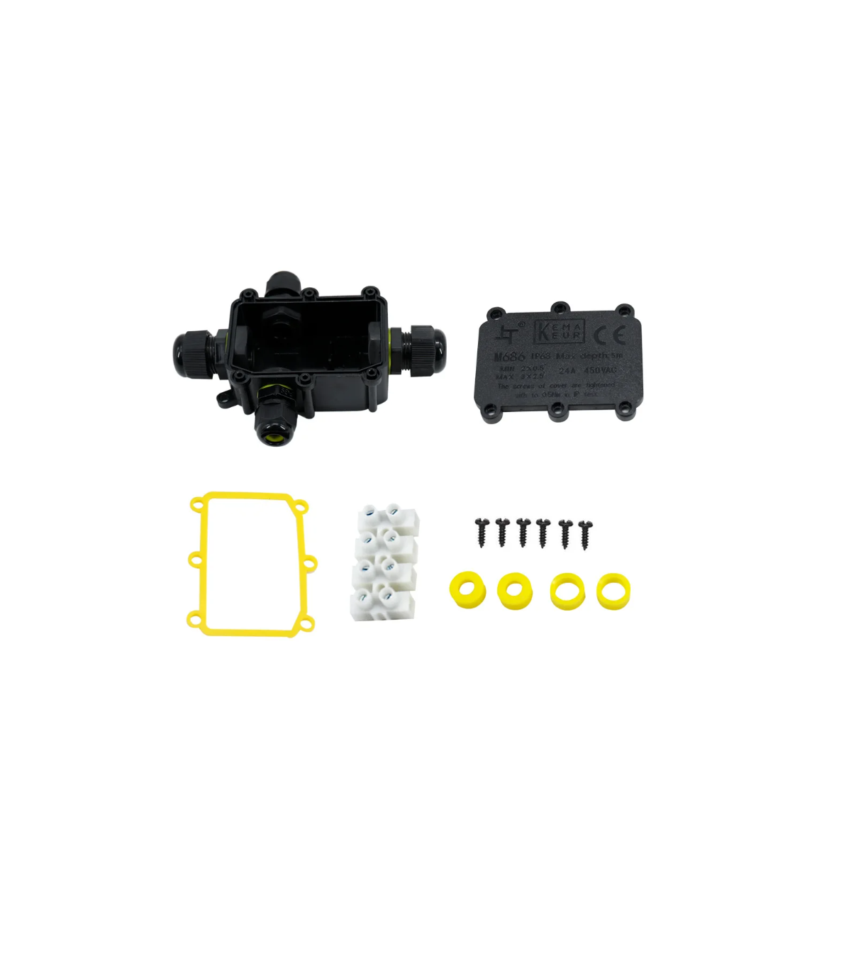 Caja Estanca cuatro Conectores IP68 RELECTRIC