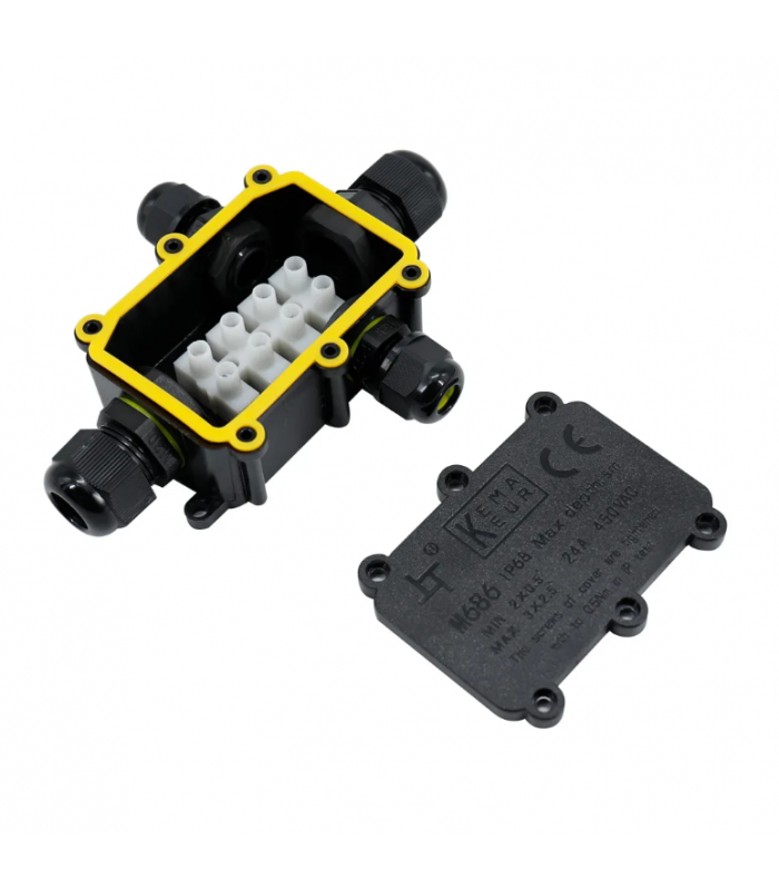 Caja Estanca cuatro Conectores IP68 RELECTRIC