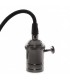 Pendel 1M - Cable Negro - Portalámparas E27 Negro - Rosetón Negro