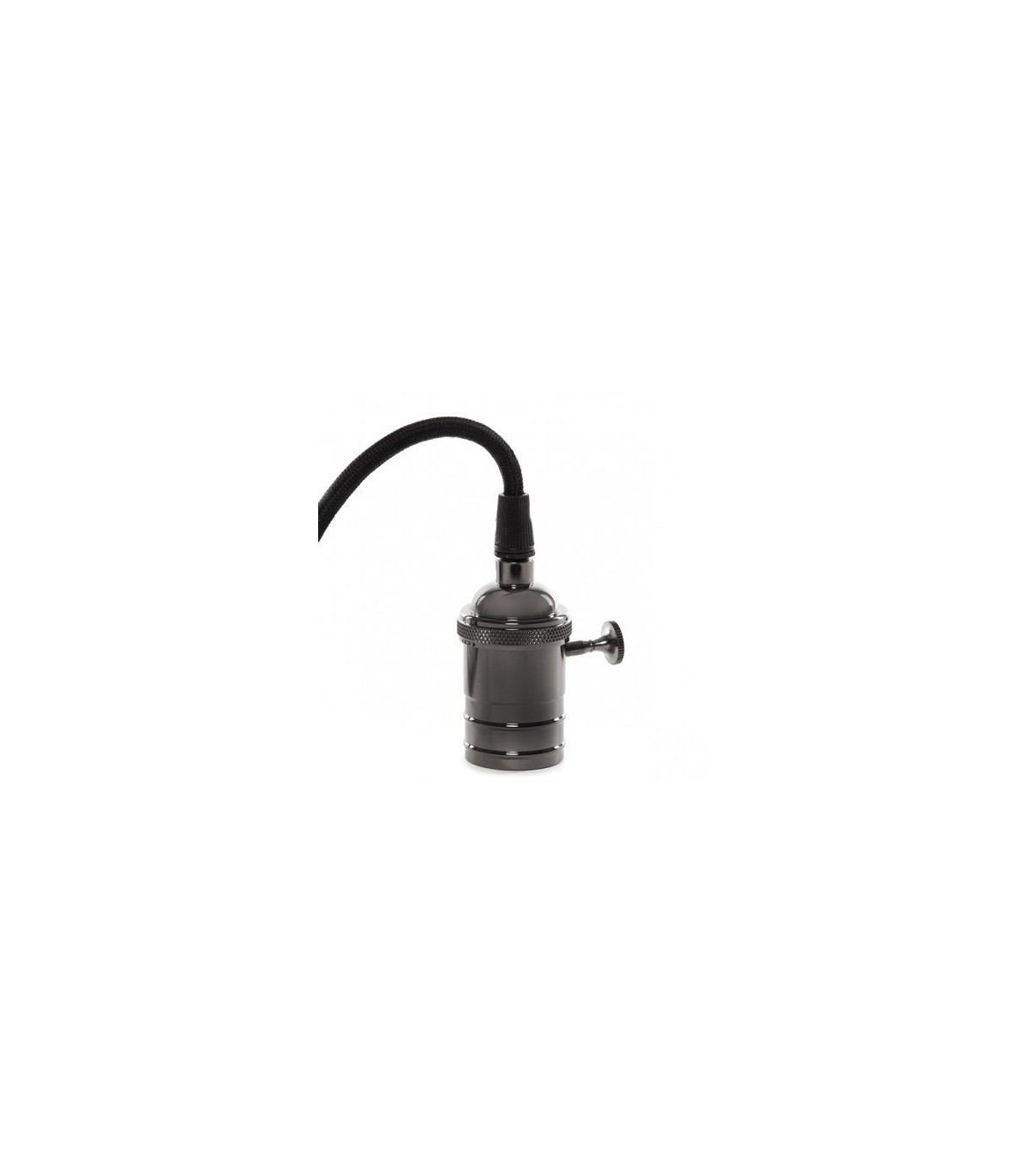 Pendel 1M - Cable Negro - Portalámparas E27 Negro - Rosetón Negro