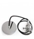 Pendel 1M - Cable Negro - Portalámparas E27 Cromo - Rosetón Cromo + Interruptor