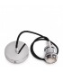 Pendel 1M - Cable Negro - Portalámparas E27 Cromo - Rosetón Cromo