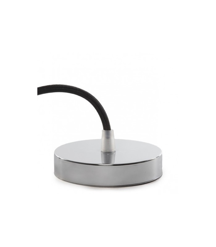 Pendel 1M - Cable Negro - Portalámparas E27 Cromo - Rosetón Cromo