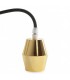 Pendel 1M - Cable Negro - Portalámparas E27 Dorado - Rosetón Oro Viejo