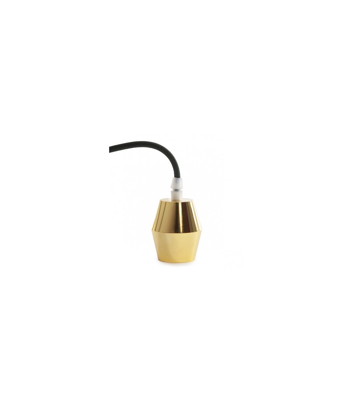 Pendel 1M - Cable Negro - Portalámparas E27 Dorado - Rosetón Oro Viejo