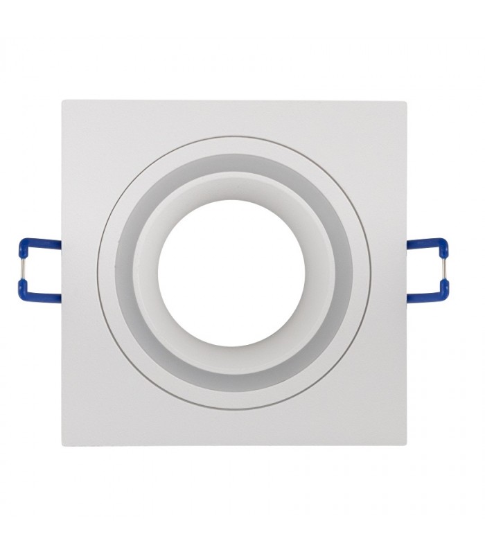 Aro Empotrable Fijo Ring Cuadrado Blanco