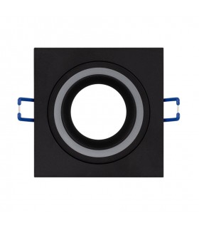 Aro Empotrable Fijo Ring Cuadrado Negro