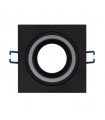 Aro Empotrable Fijo Ring Cuadrado Negro
