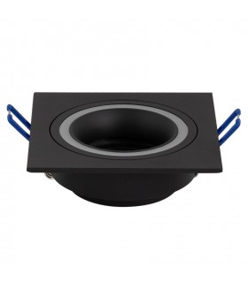 Aro Empotrable Fijo Ring Cuadrado Negro