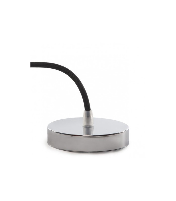 Pendel 1M - Cable Negro - Portalámparas E27 Cromo - Rosetón Cromo