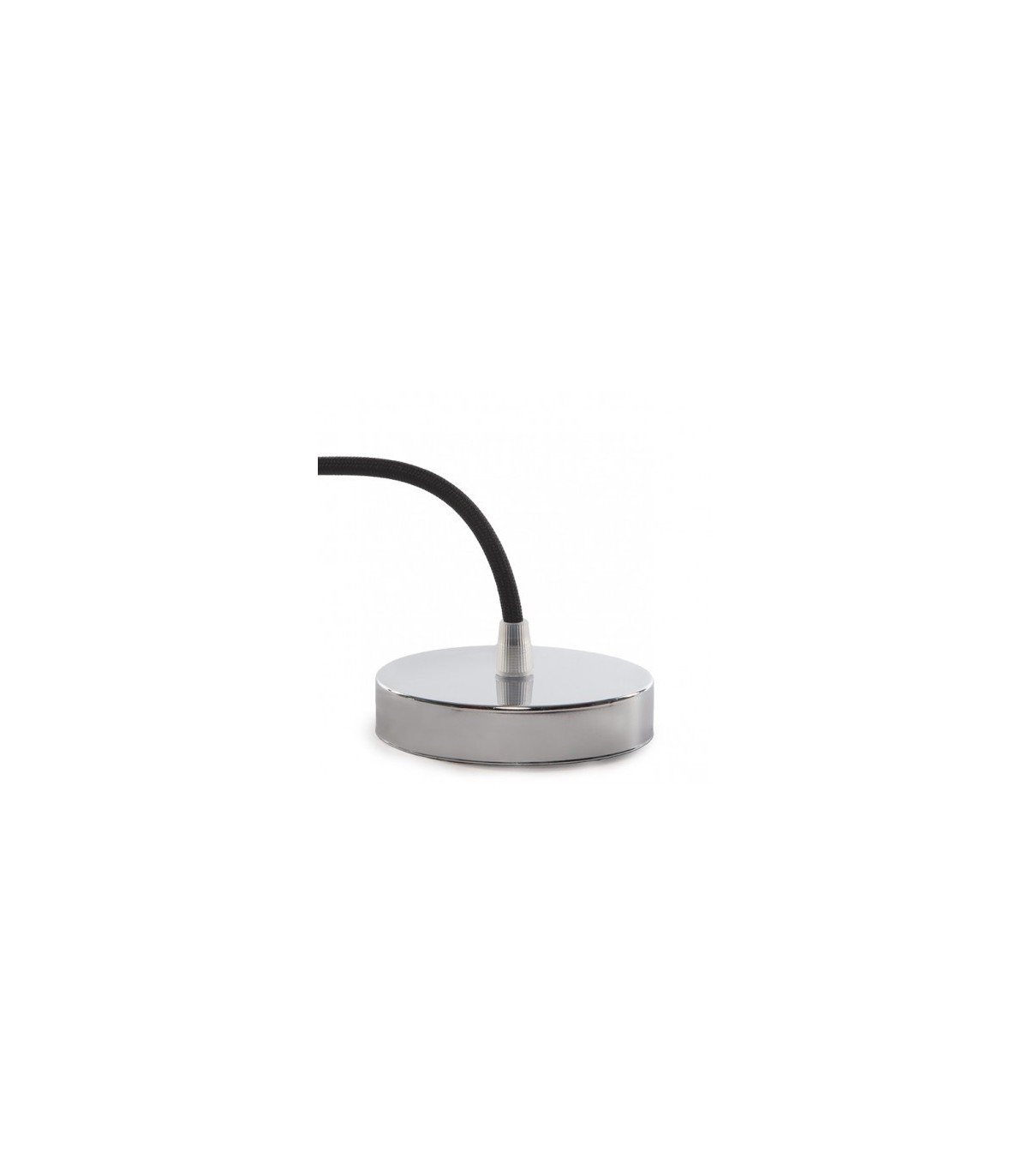 Pendel 1M - Cable Negro - Portalámparas E27 Cromo - Rosetón Cromo