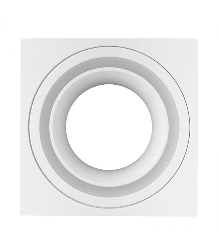 Aplique Superficie Fijo Ring Cuadrado Blanco