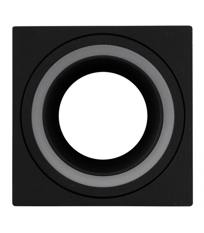 Aplique Superficie Fijo Ring Cuadrado Negro