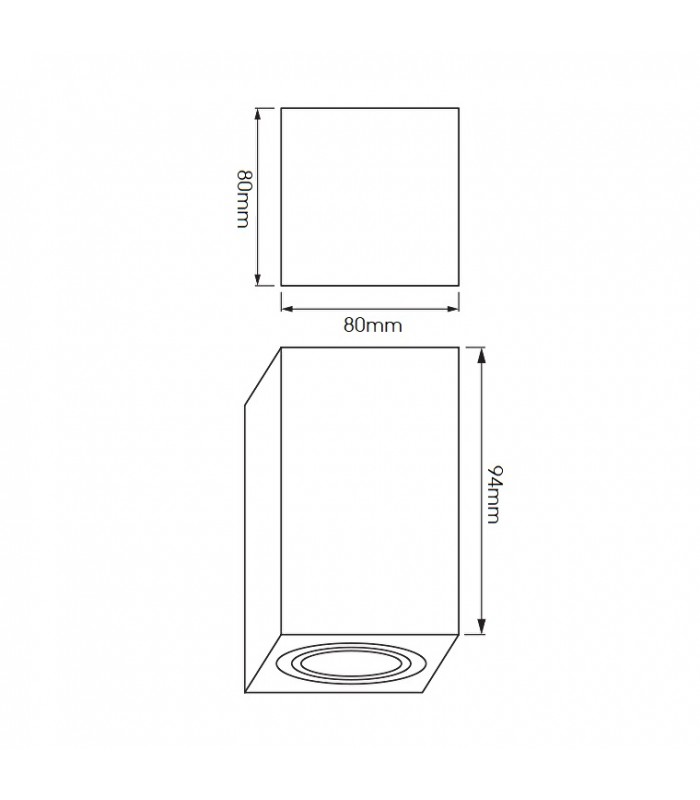 Aplique Basculante Superficie Cuadrado Negro IP20 MAXLED