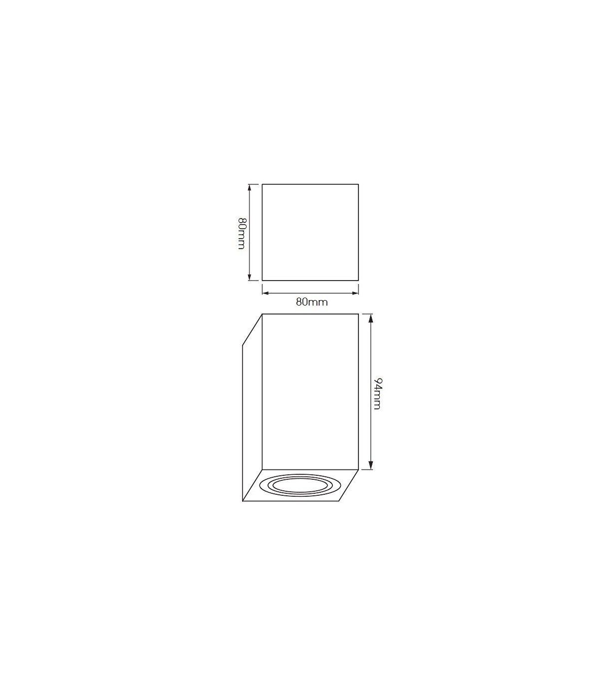 Aplique Basculante Superficie Cuadrado Blanco IP20 MAXLED
