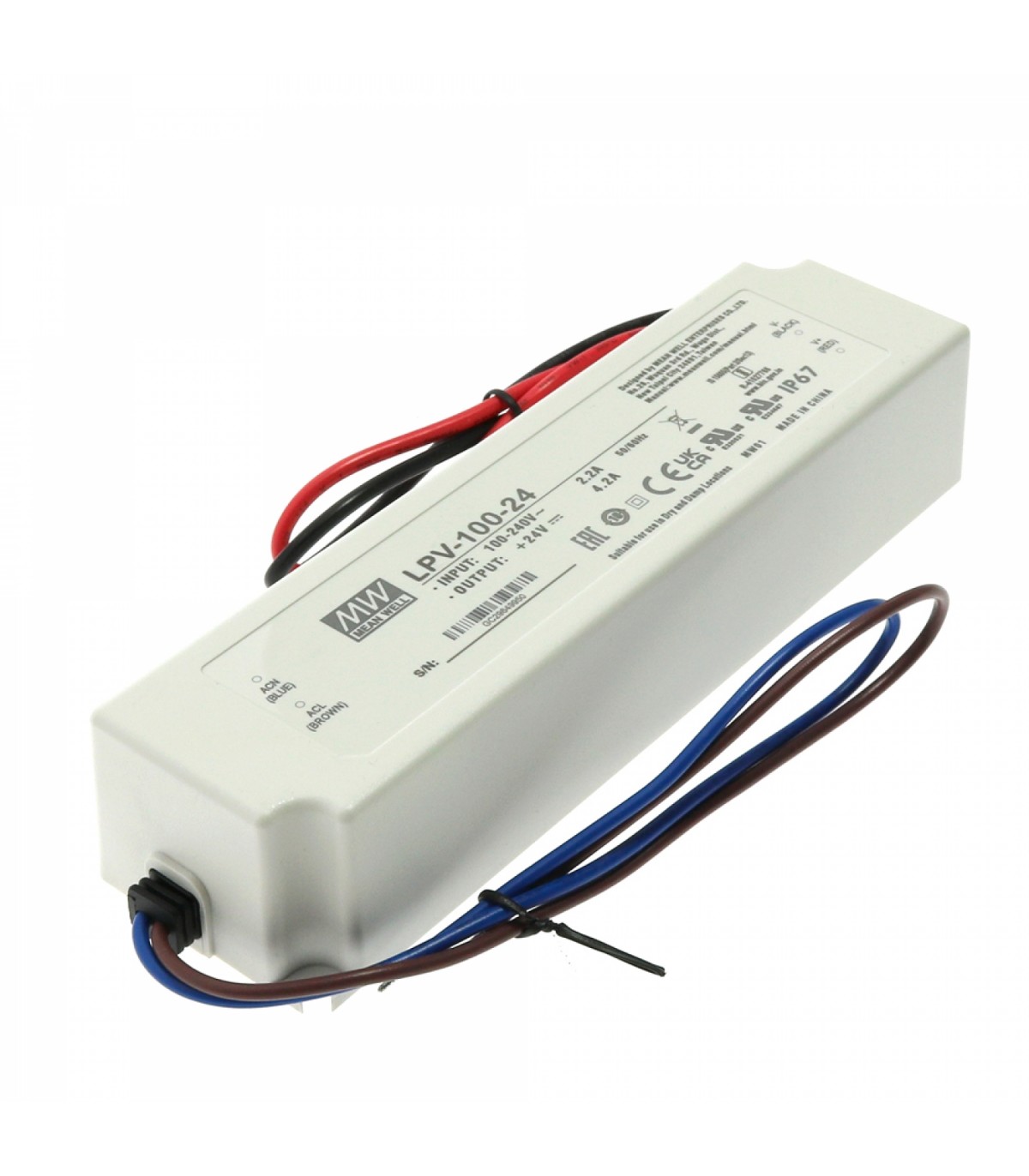 Fuente Alimentación Mean Well 100W 24VDC 4.2A IP67 LPV-100-24