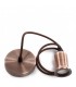 Pendel 1M - Cable Marrón - Portalámparas E27 Cobre - Rosetón Cobre